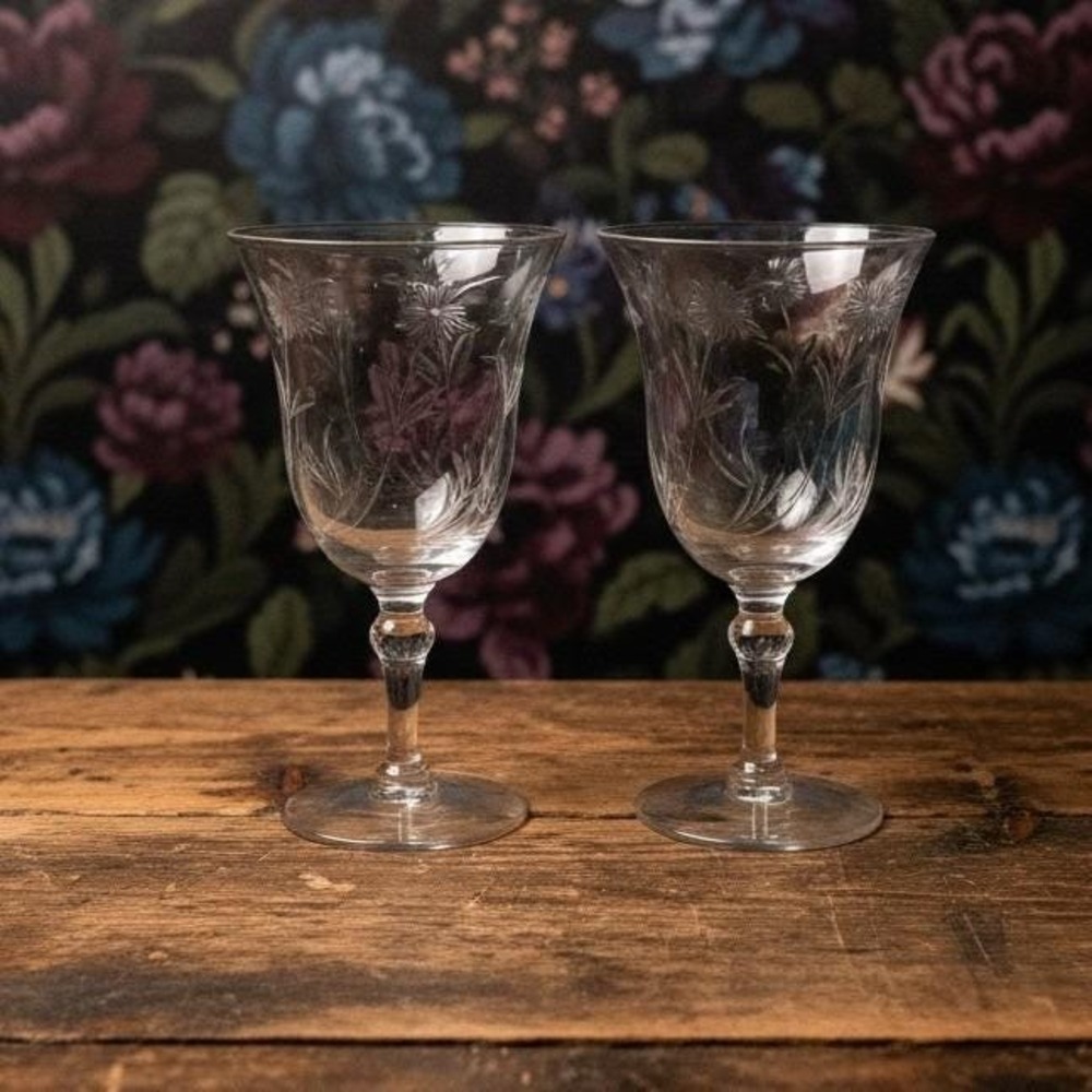 Stuart Crystal Water Goblets/Wine Glasses STU96 Set of 2
